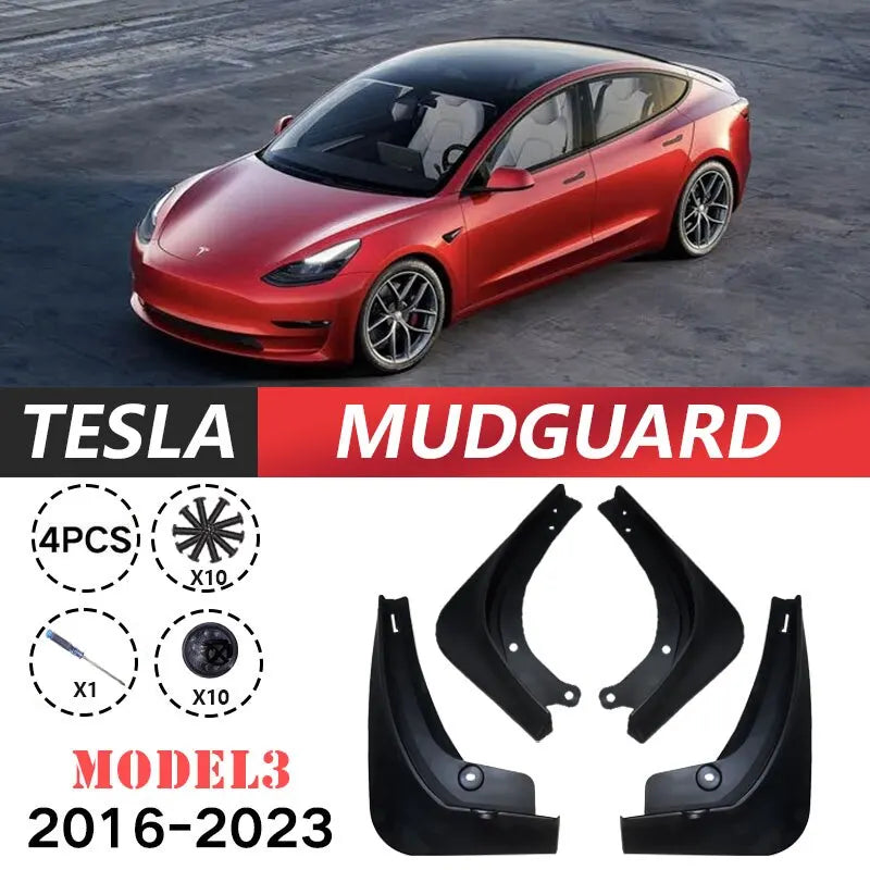 Essential Car Accessories TPE Mud Flaps for Tesla Model 3 2024 Set